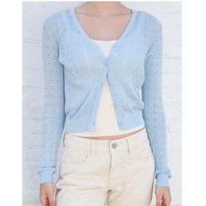 Brandy melville. Baby blue eyelet shannon sweater cardigan